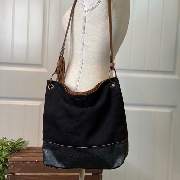 American Eagle Suede Crossbody Hobo Bag - Picture 3 of 12